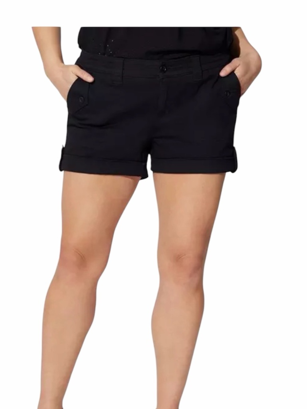 Torrid Stretch Twill Black Mid Rise Cuffed Shorts. Size 20.